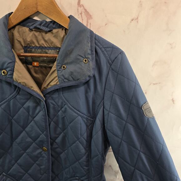 Eddie Bauer Puffer Jacket Womens Small Synthetic Parka Coat Long Blue Snap - Picture 11 of 13